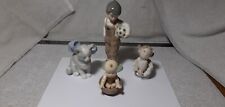 4 x  Vintage Nao Lladro  Boy with Football + Tumbling Tot + Kitty Present + Baby