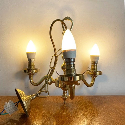 Vintage arm chandelier brass - 3,