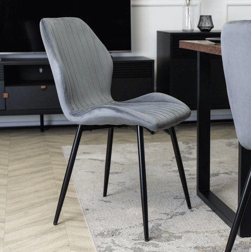 Grey velvet dining - dining, chairs
