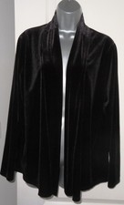 ✿Ladies MARKS&SPENCER black stretch waterfall velour jacket size18✿
