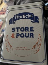 New Vintage Horlicks “Store & Pour” Storage Tin Collectible