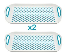 Non Slip Serving Tray Plastic Rubber Grip Lap Waiter Serve Food Dinner Drinks