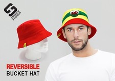 WELSH REVERSIBLE BUCKET HAT Wales Yma O Hyd EUROS World Cup Wales Adult Hat