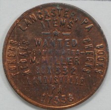 1976 Lancaster PA Tokens