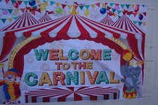 Carnival Circus Tent  6x4ft Childrens Birthday Party Photo Background Banner
