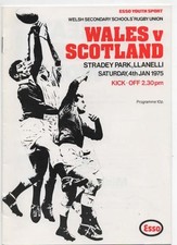 Jan 75 WALES v SCOTLAND Schools international