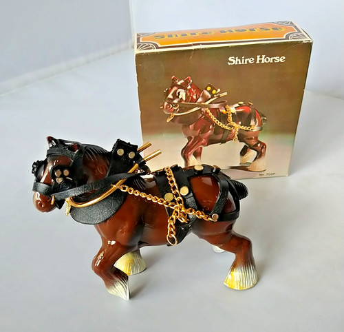 Vtg clydesdale horse figure - horse,