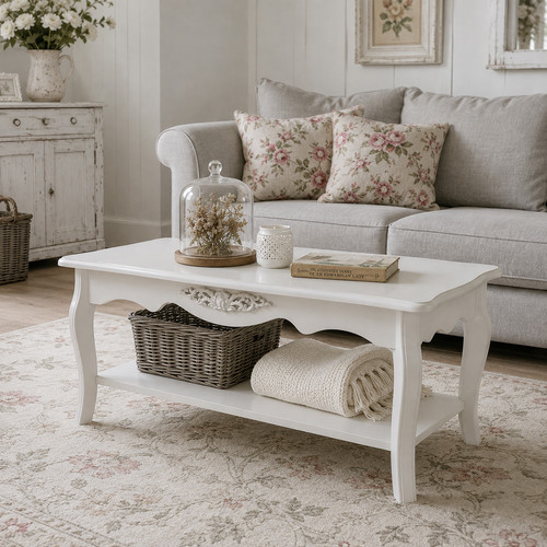 White coffee table - coffee,