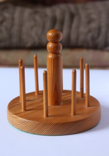 Vintage wooden circular spool - circular,