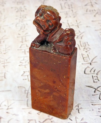 Vintage carved stone buddhist - carved,
