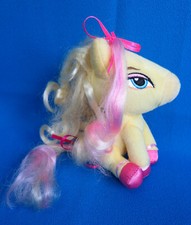 BRATZ soft toy YELLOW PINK little pony horse plush PONYZ PLUSH long mane & tail