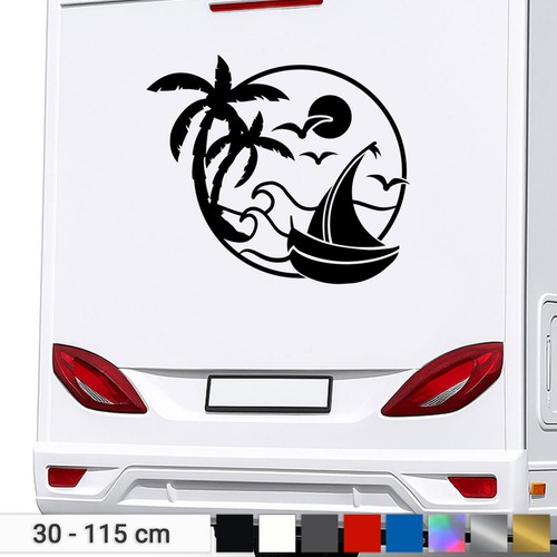 Sun beach stickers palm trees - stickers,