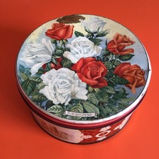 Vintage 50s W&R Jacob & Co. Biscuit Tin York Lancaster Roses Lid Castle Churches