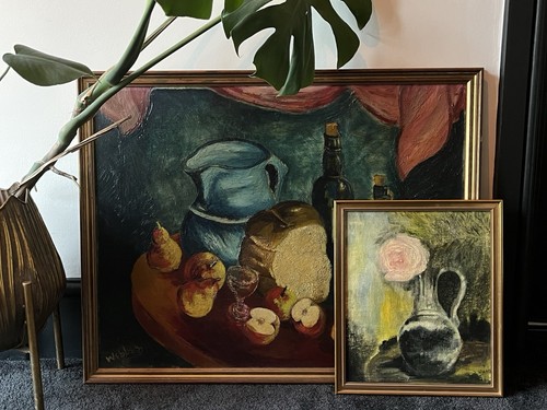 Vintage still life oil - vintage,