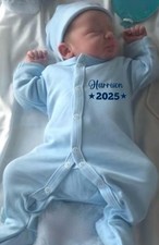 Newborn Baby Boy Blue Babygrow