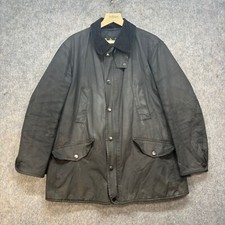 Barbour Wax Jacket Mens Size UK L Black Waxed Cotton Martindale Pocket Button Up