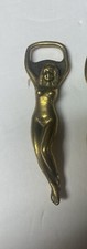 Vtg Brass Nude Lady Bottle Cap