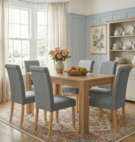 Dining table set oak fixed - set,,