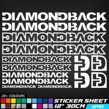 14x DIAMONDBACK Vinyl Decal Stickers Sheet Bike Frame Cycling Cycle Bicycle MTB