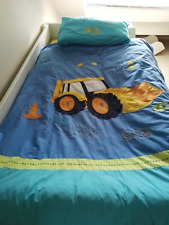 Next Kids Digger Tractor Loader Single Duvet Cover & Pillowcase Bedding Ex Con