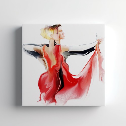 Tango dancers couple - dancers, canvas