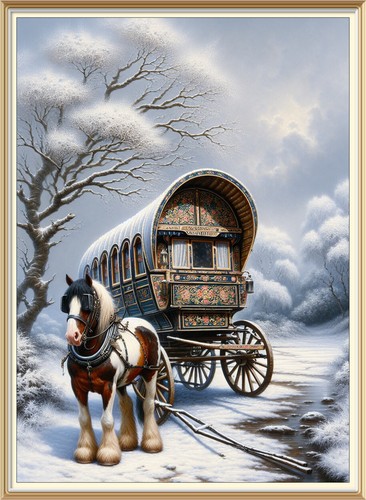 7x5 art print romany - print, traveller