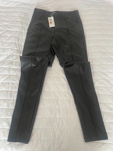 Leather look leggings - leather, size
