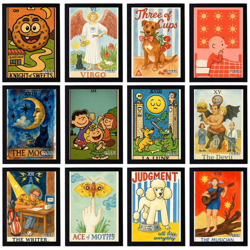 Vintage tarot cards poster - vintage,