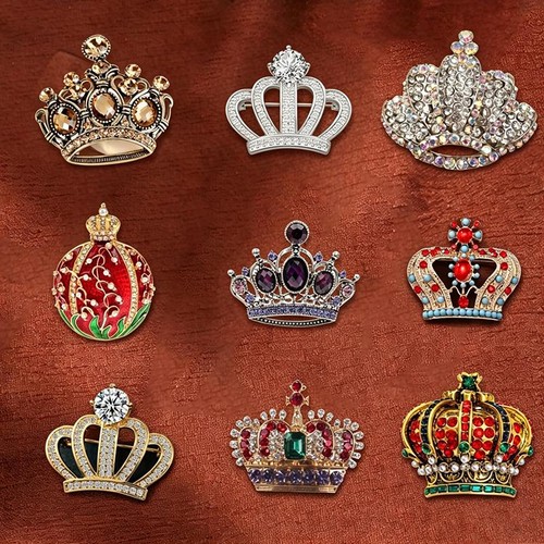 Royal crown brooch pin purple - royal,