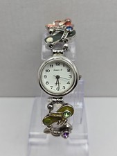 Womens Jennie B Silver Flip Flops Beach Ocean Charms Watch Avon New Battery 