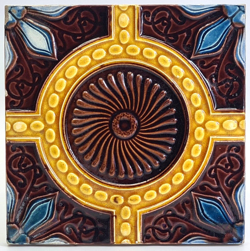 Antique fireplace tile - antique,