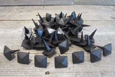 15 DECORATIVE NAILS CLAVOS HAND FORGED METAL TACKS 1" BLACK MEDIEVAL CRAFTS