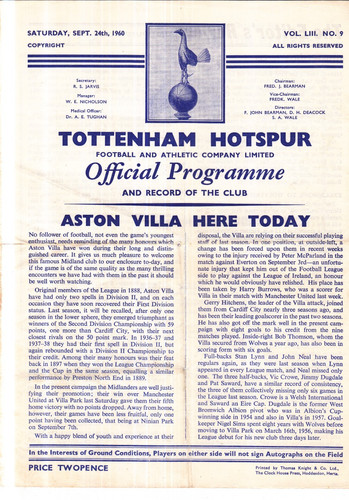 1960 1961 tottenham - 1960,