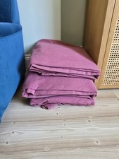 Vintage - Lined Velvet Curtains - Wide - Rose Pink  - 94 x 54 in - VGC