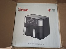 Swan  Air Fryer 7.6L Dual Digital Twin Basket Countertop SD60440 2850w Black