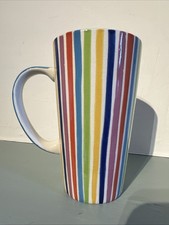 Whittard of Chelsea Tall Striped Mug 15cm Tall Multi Coloured