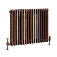 Traditional 3 Column Radiator Aged Copper Central Horizontal Rad 600 x 785mm