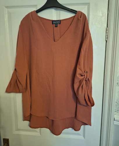 Saloos women orange neck - orange, v-neck