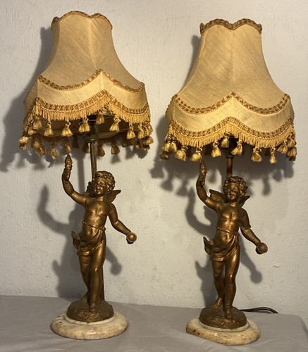 Pair edwardian gilt spelter - pair,