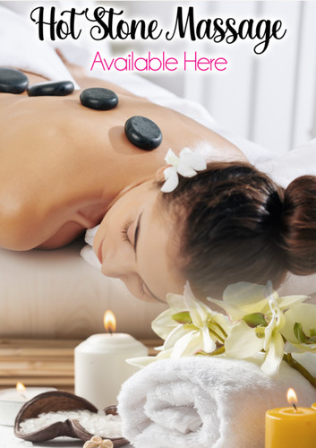 Hot stone massage available - stone,