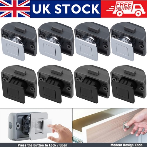 Square push button catch - push,