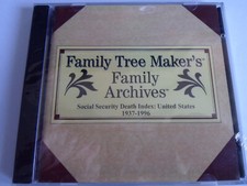 Family Tree Maker Archives Social Security Death Index 1937 - 1996 USA NEW 2 CD