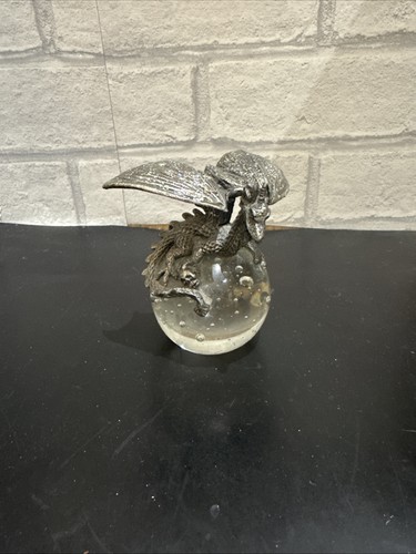 Pewter dragon glass - glass, orb