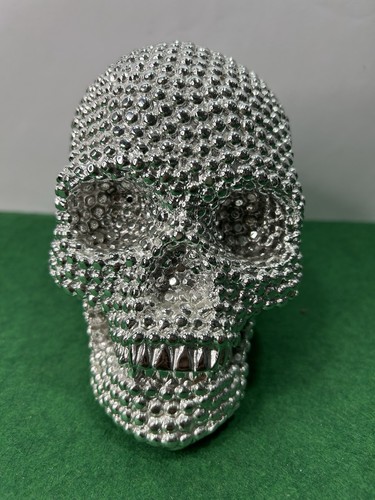 Large chrome studded skull - studded,