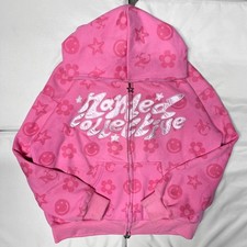 Named Collective All Over Print Monogram Full Zip Up Hoodie  Small / medium Pink