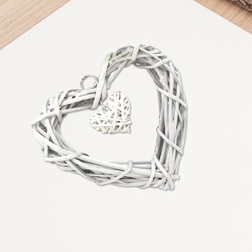 Wicker heart decoration - heart,