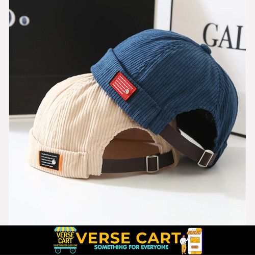 Vintage mens beanie corduroy - vintage,