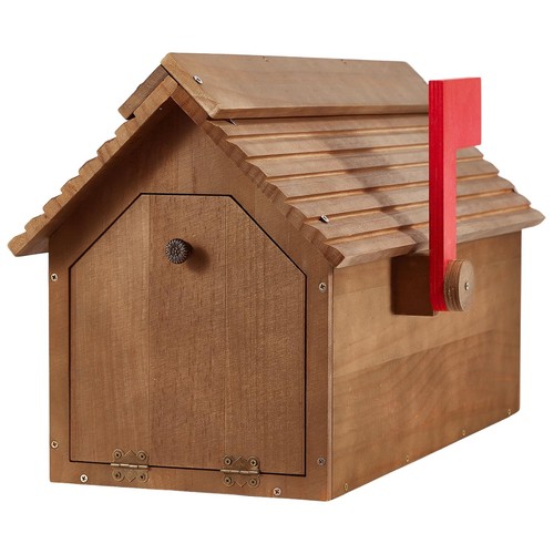 Ruomi1y wooden mailbox cedar - wooden, mailbox,