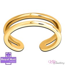 Double Band Toe Ring Surgical Steel Gold/Rose Gold Plated Adjustable Toe Ring