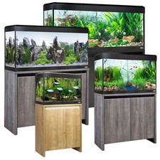 FLUVAL ROMA BT LED AQUARIUMS 90 125 200 240L OAK WALNUT BLACK CABINET FISH TANK